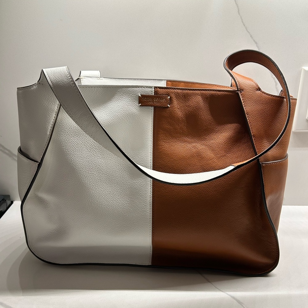 Henri Bendel Two-Tone Leather Shoulder Bag